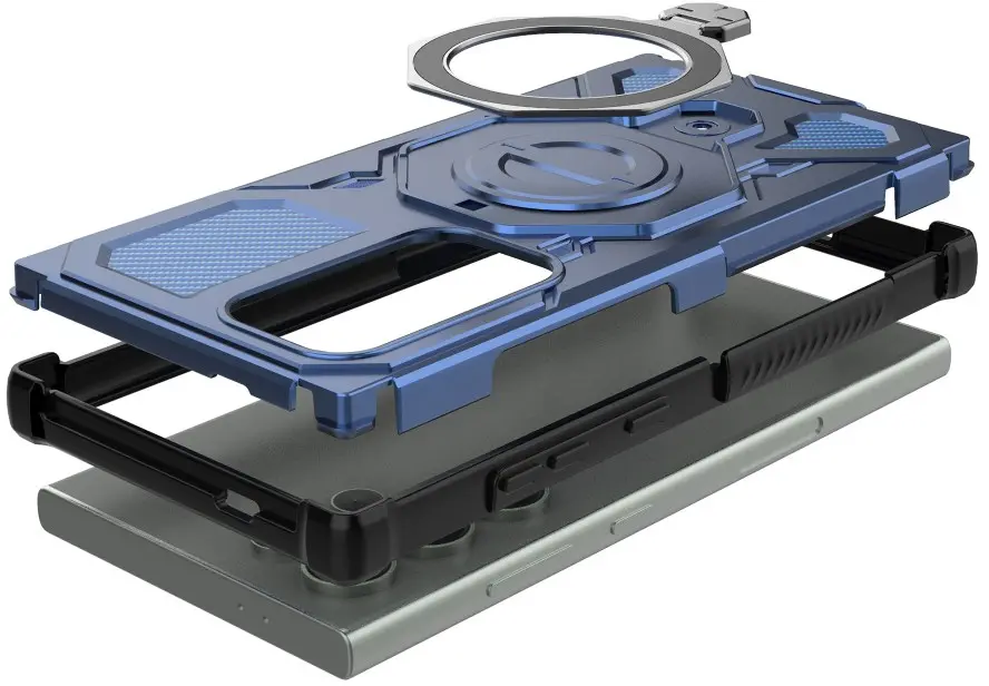 Samsung Galaxy S24 Ultra Hoesje MagSafe 360° Standaard Blauw afbeelding 5