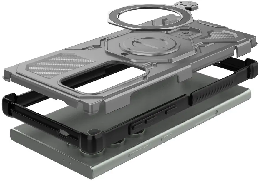 Samsung Galaxy S24 Ultra Hoesje MagSafe 360° Standaard Grijs afbeelding 5