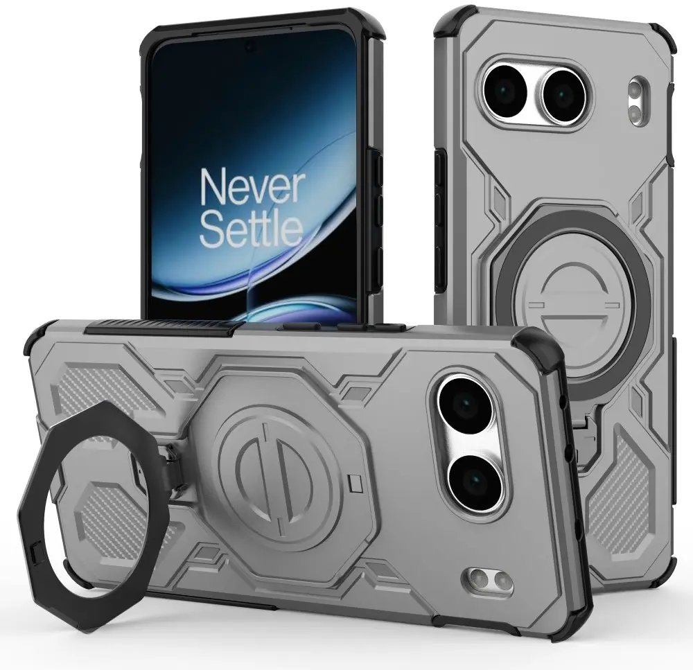 OnePlus Nord 4 Hoesje MagSafe 360° Standaard Grijs afbeelding 1