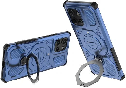 Motorola Edge 50 Hoesje MagSafe 360° Standaard Blauw afbeelding 2