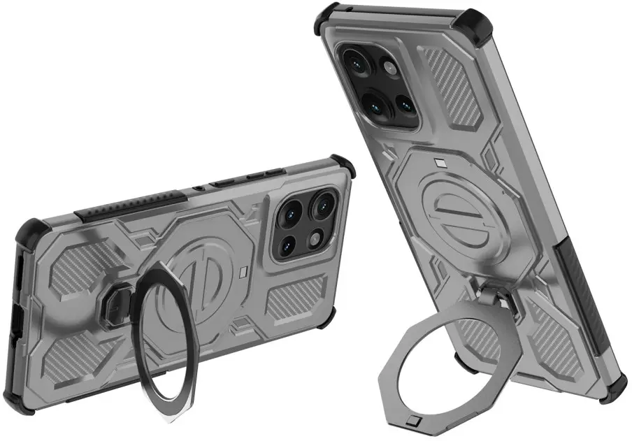 Motorola Edge 50 Hoesje MagSafe 360° Standaard Grijs afbeelding 2