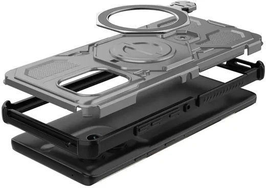 Motorola Edge 50 Hoesje MagSafe 360° Standaard Grijs afbeelding 4
