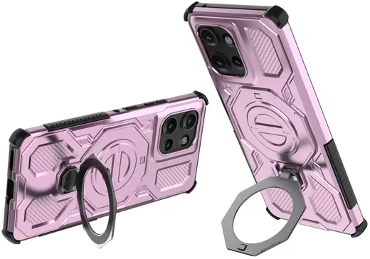 Motorola Edge 50 Hoesje MagSafe 360° Standaard Roze afbeelding 2