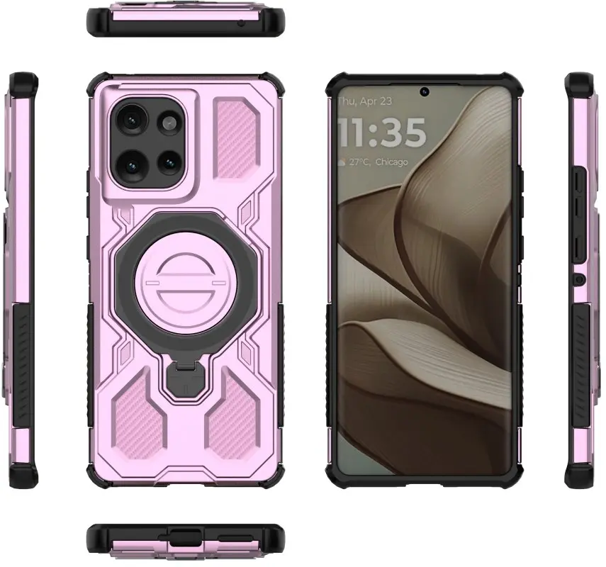 Motorola Edge 50 Hoesje MagSafe 360° Standaard Roze afbeelding 8