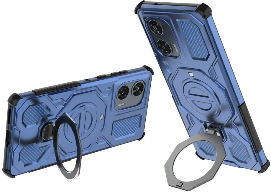 Motorola Edge 50 Fusion Hoesje MagSafe 360° Standaard Blauw afbeelding 2
