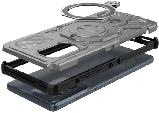 Motorola Edge 50 Fusion Hoesje MagSafe 360° Standaard Grijs afbeelding 4