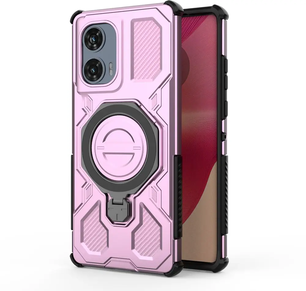 Motorola Edge 50 Fusion Hoesje MagSafe 360° Standaard Roze afbeelding 5