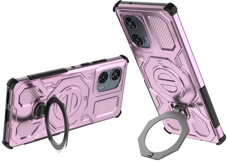 Motorola Edge 50 Fusion Hoesje MagSafe 360° Standaard Roze afbeelding 2