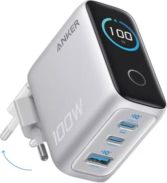 Anker (100W) USB-C Oplader GaN Snellader voor MacBook/Laptop Zilver
