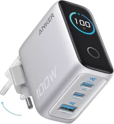 Anker (100W) USB-C Oplader GaN Snellader voor MacBook/Laptop Zilver afbeelding