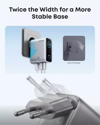 Anker (100W) USB-C Oplader GaN Snellader voor MacBook/Laptop Zilver afbeelding 6