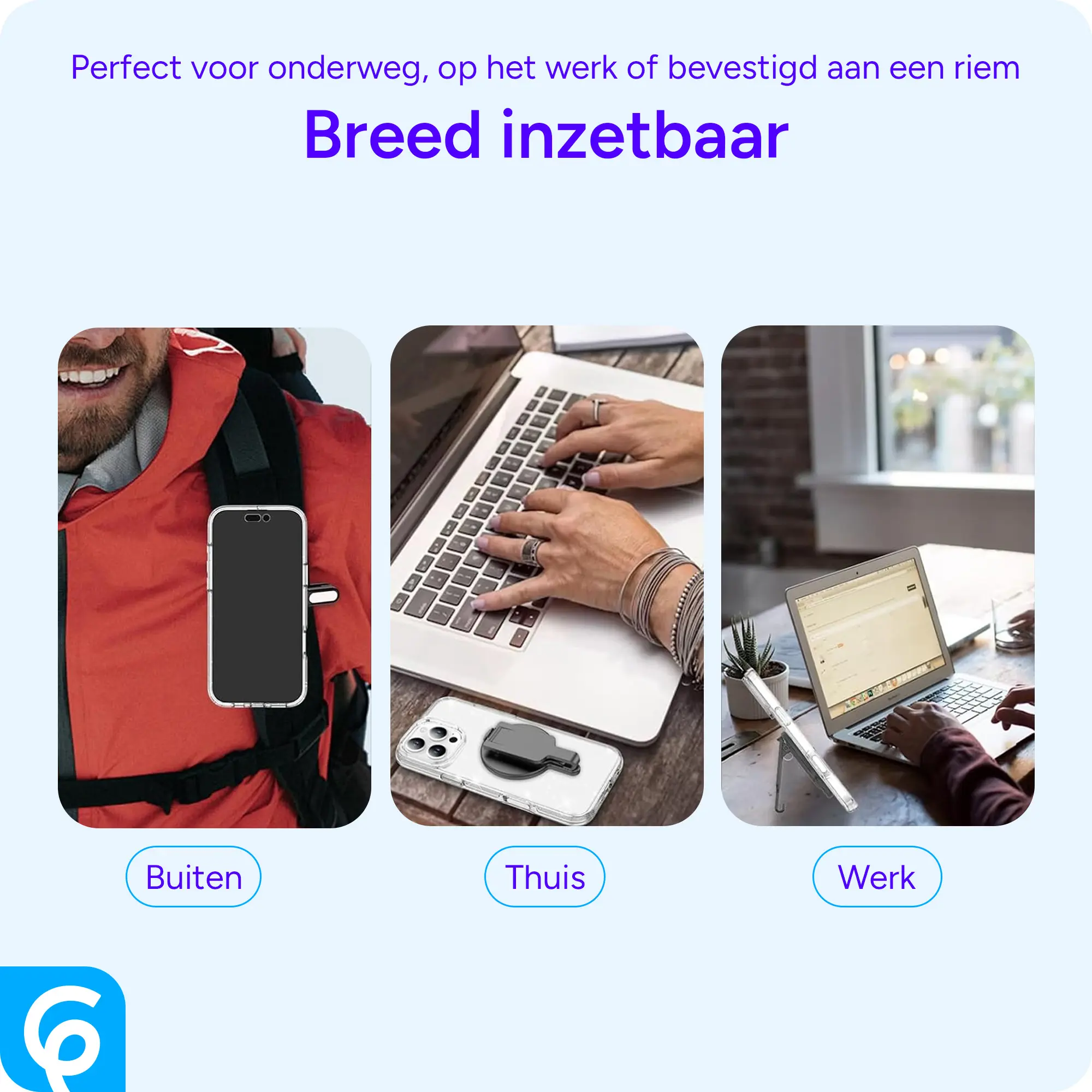 SBG Magnetische Magsafe Riemclip met Stand Functie voor Smartphone Zwart afbeelding 4