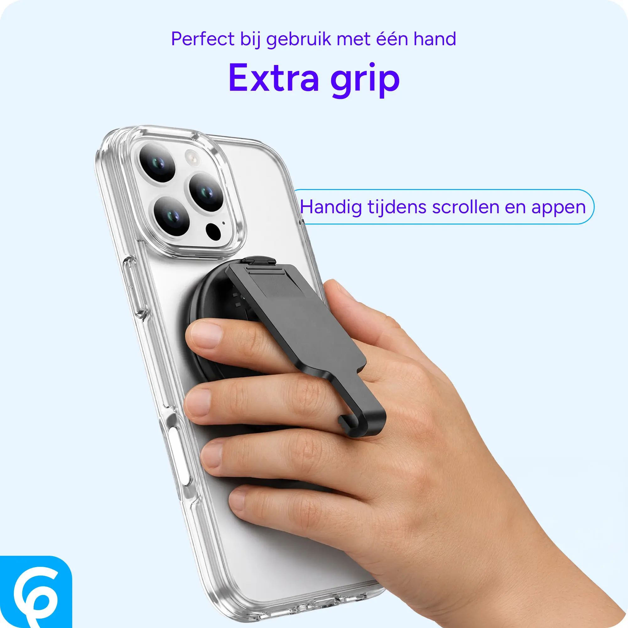 SBG Magnetische Magsafe Riemclip met Stand Functie voor Smartphone Zwart afbeelding 5
