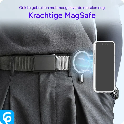 SBG Magnetische Magsafe Riemclip met Stand Functie voor Smartphone Zwart afbeelding 2