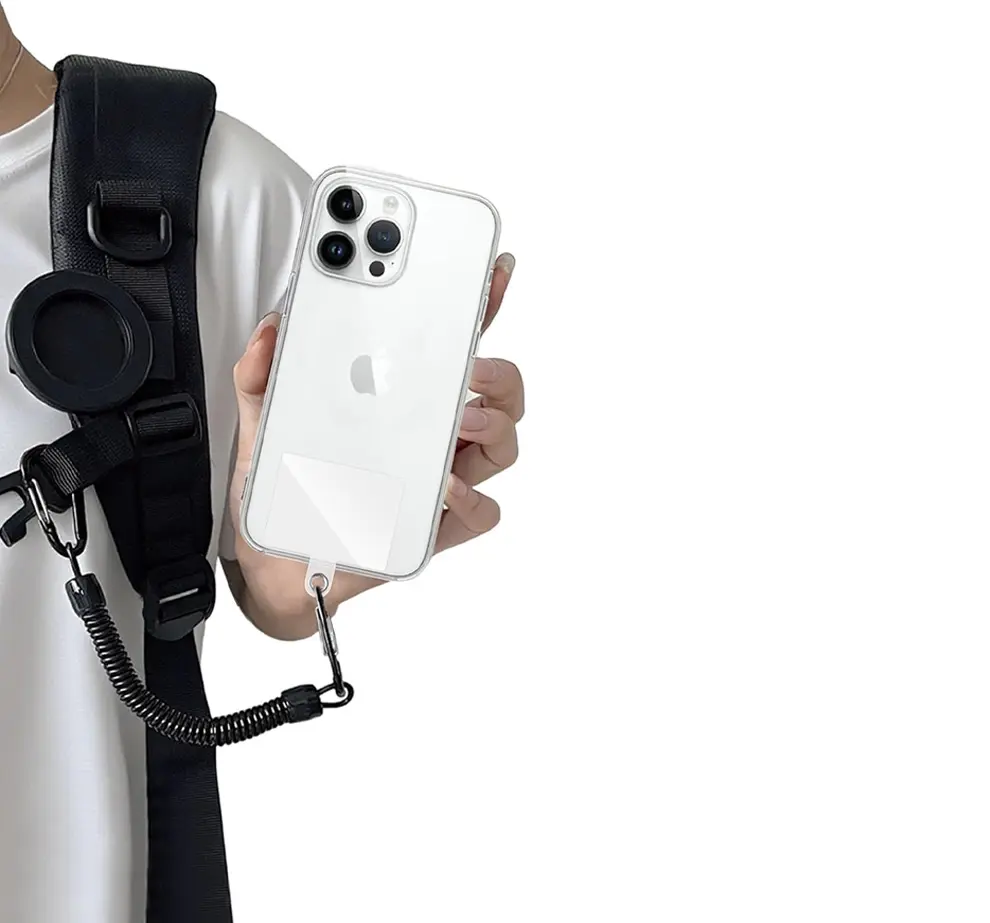 SBG Universele Magsafe Clip Set met Veiligheidskoord & Bevestigingsplaatje Zwart afbeelding 2