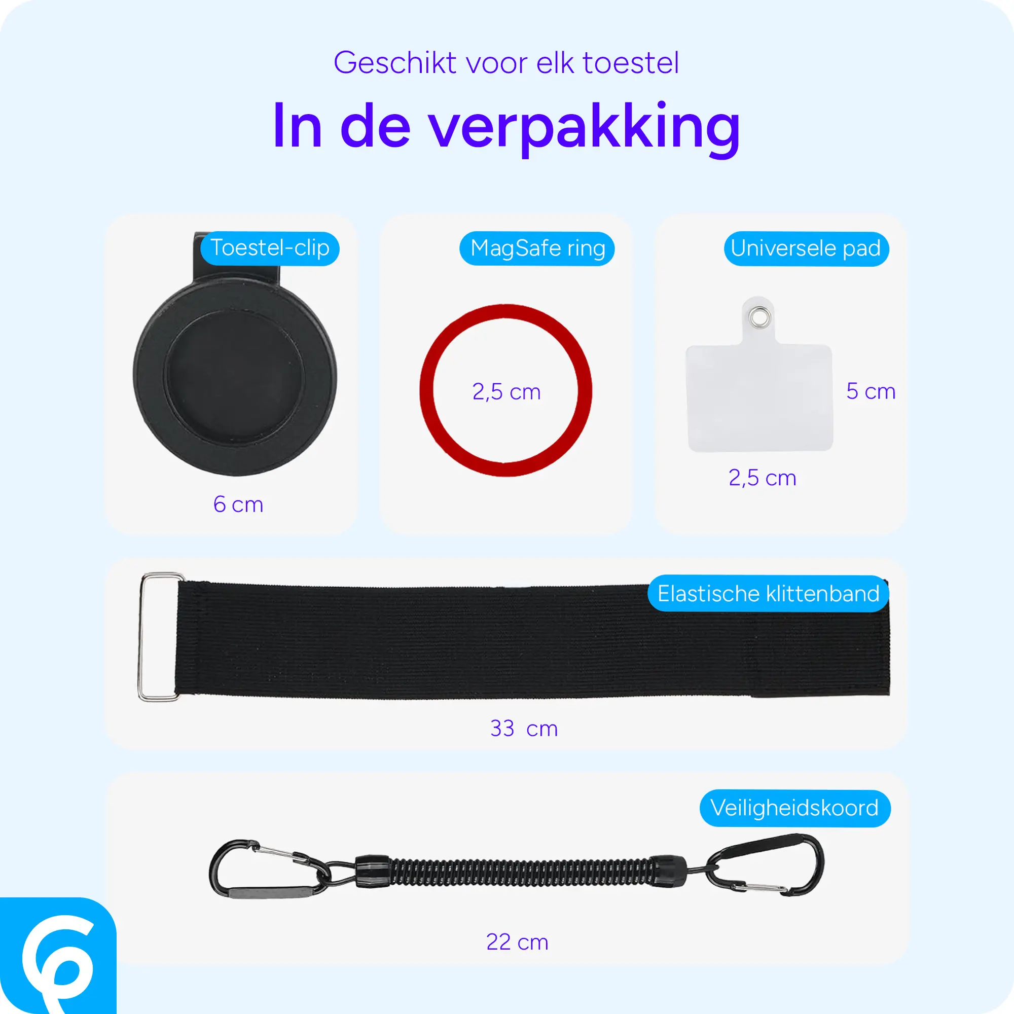 SBG Universele Magsafe Clip Set met Veiligheidskoord & Bevestigingsplaatje Zwart afbeelding 7