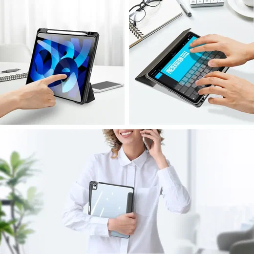 Dux Ducis Toby iPad Air 11 (24/25/26) / Air 10.9 (20/22) Hoes Tri-Fold Zwart afbeelding 6