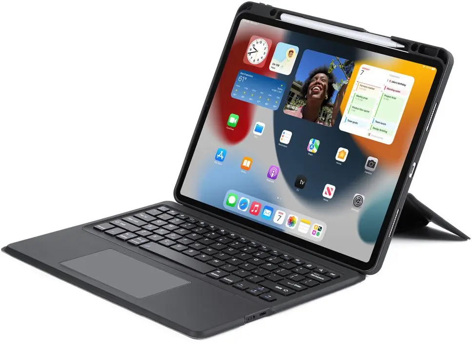Dux Ducis DK iPad Air 13 (24/25/26) / Pro 12.9 (20/21/22) Hoes Toetsenbord Zwart afbeelding 2
