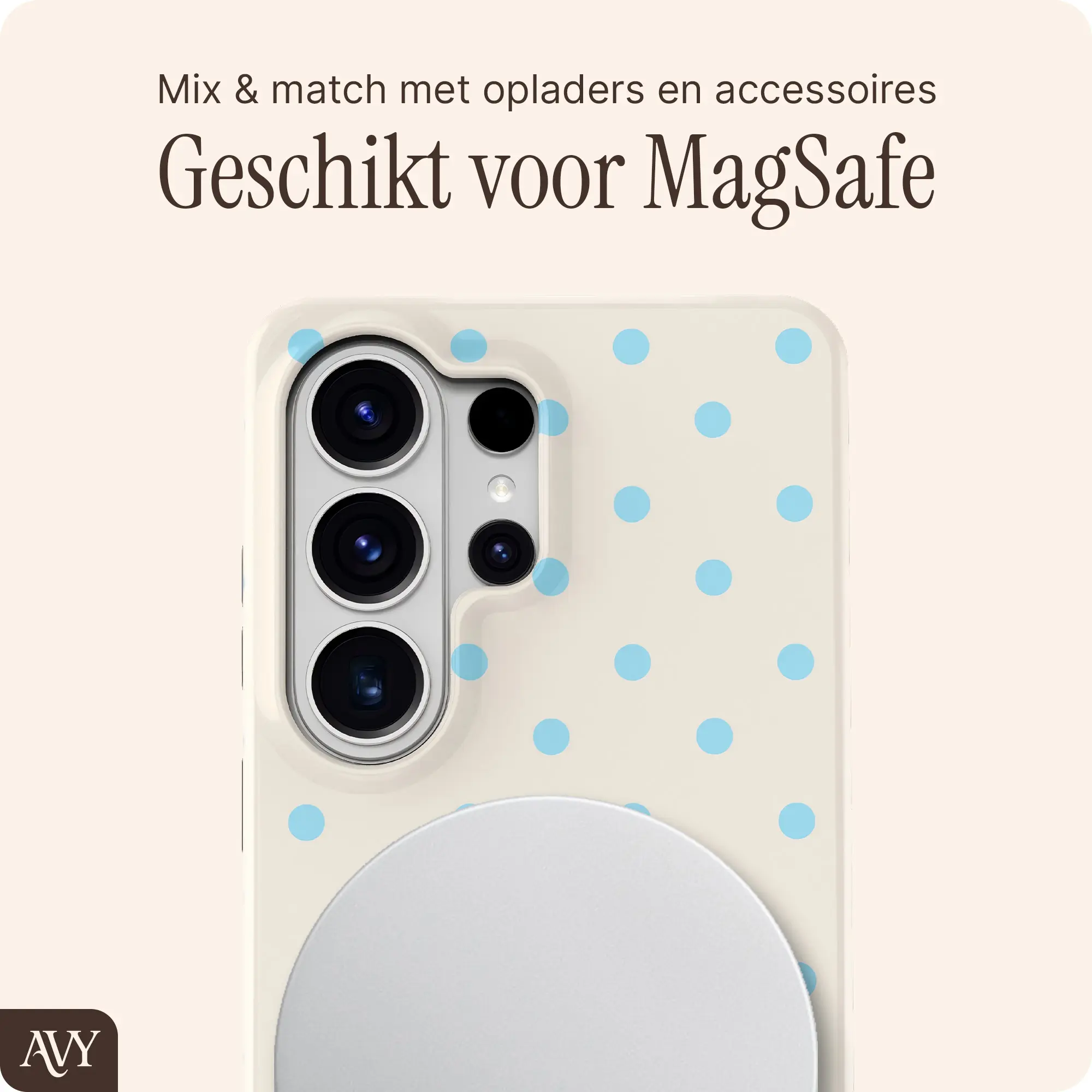 AVY Samsung Galaxy S26 Ultra Hoesje MagSafe Back Cover Riviera Dots afbeelding 6