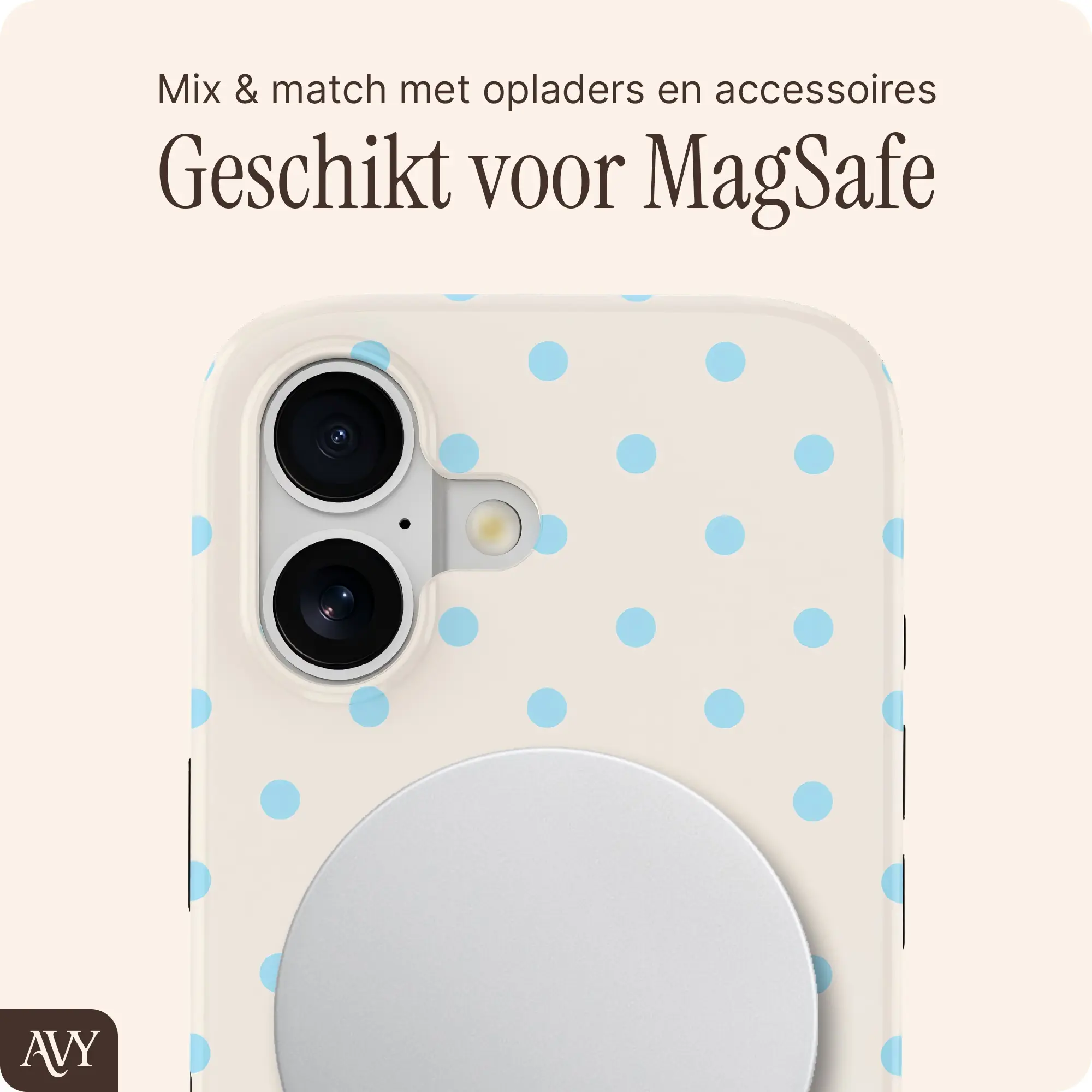 AVY Apple iPhone 17 Hoesje MagSafe Back Cover Riviera Dots afbeelding 7