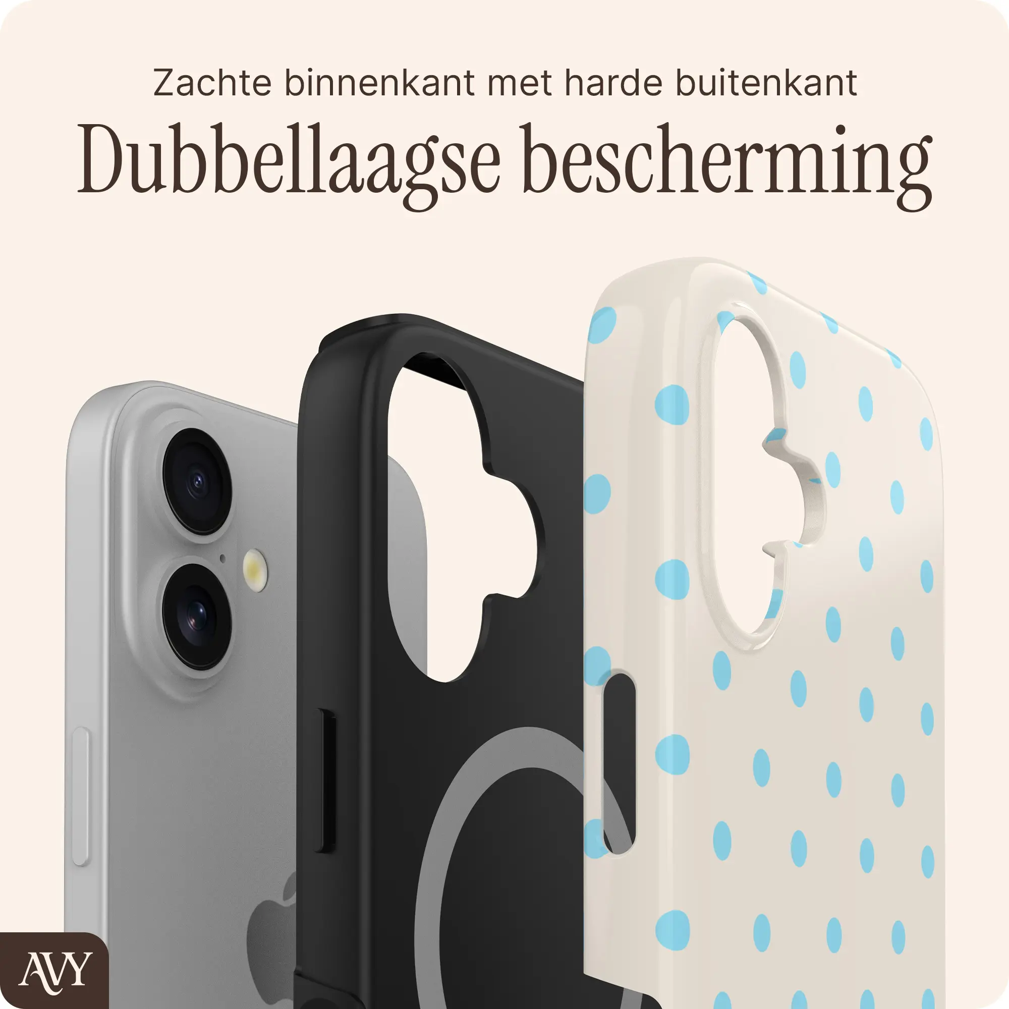 AVY Apple iPhone 17 Hoesje MagSafe Back Cover Riviera Dots afbeelding 6