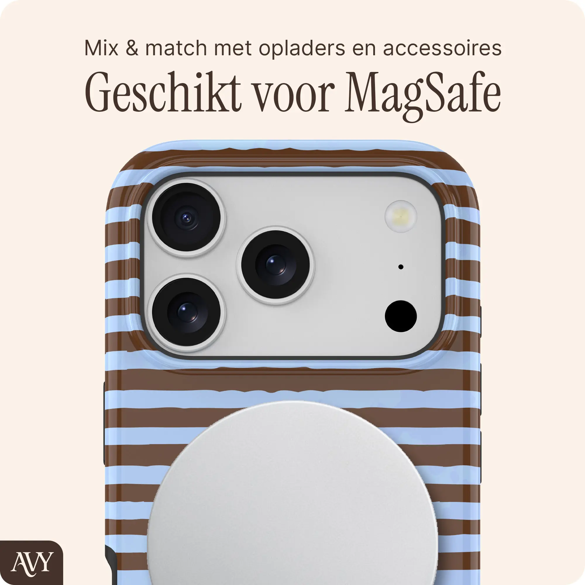 AVY Apple iPhone 17 Pro Hoesje MagSafe Back Cover Ocean Latte afbeelding 7