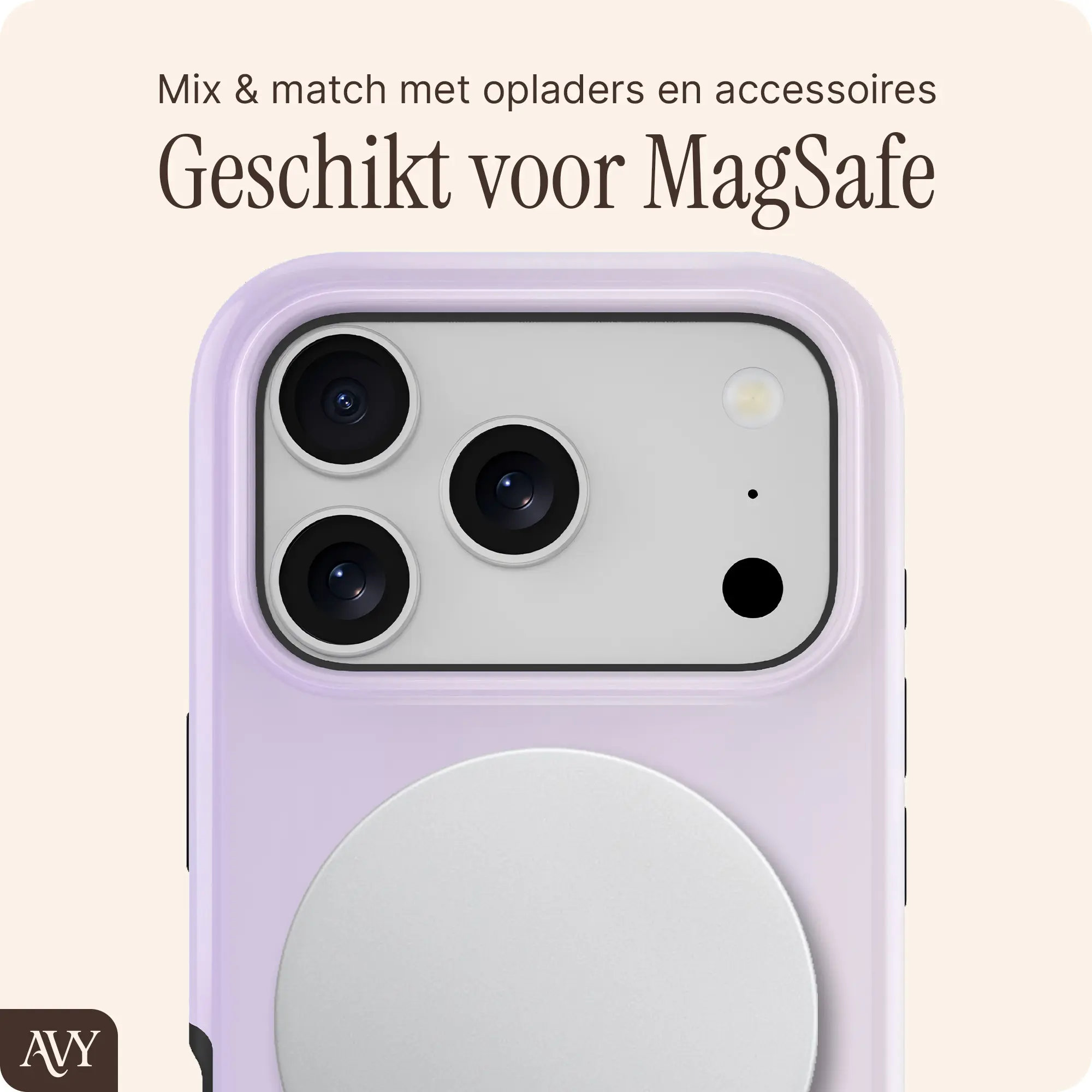 AVY Apple iPhone 17 Pro Hoesje MagSafe Back Cover Lavender Glow afbeelding 7