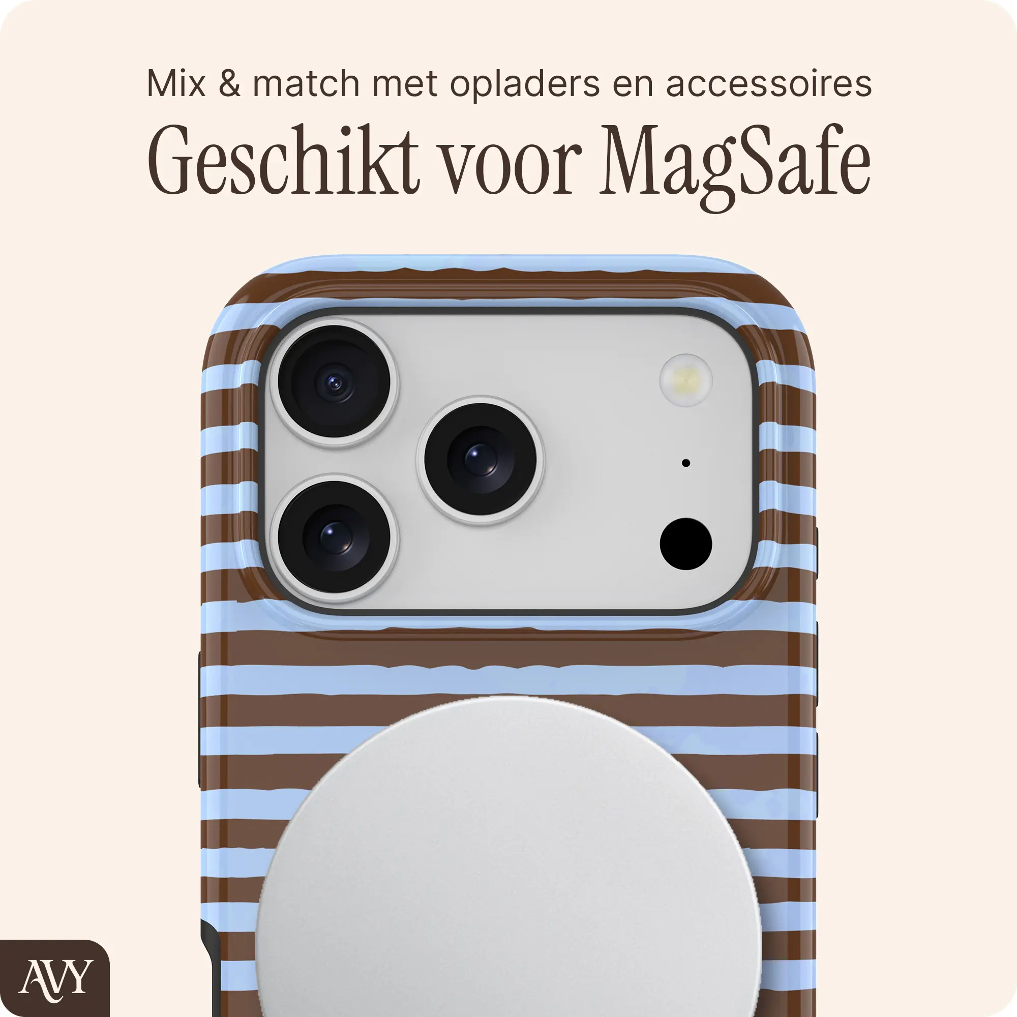 AVY Apple iPhone 17 Pro Max Hoesje MagSafe Back Cover Ocean Latte afbeelding 6