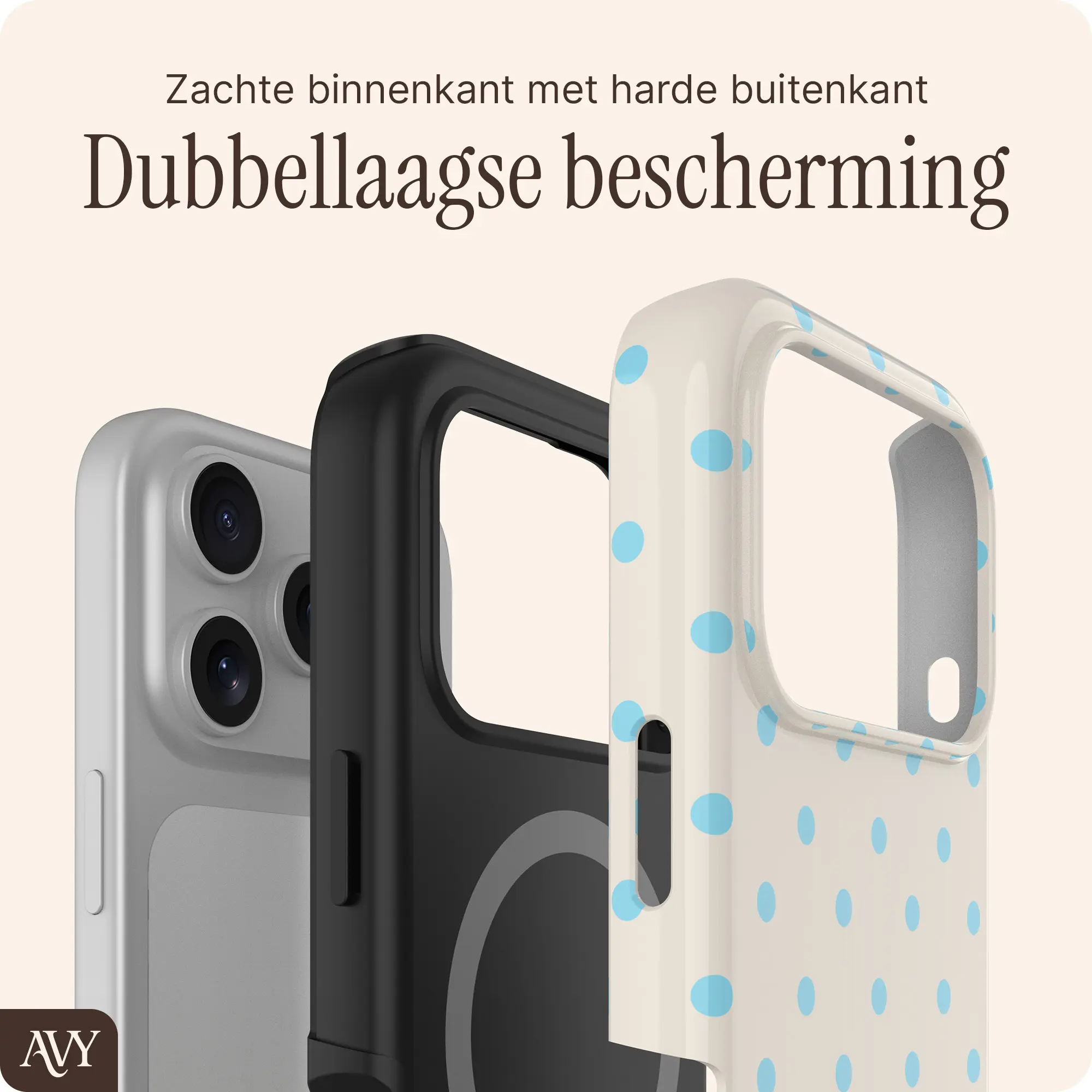 AVY Apple iPhone 17 Pro Max Hoesje MagSafe Back Cover Riviera Dots afbeelding 6