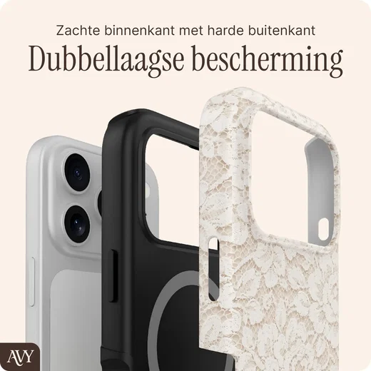 AVY Apple iPhone 17 Pro Max Hoesje MagSafe Back Cover Vintage Lace afbeelding 6