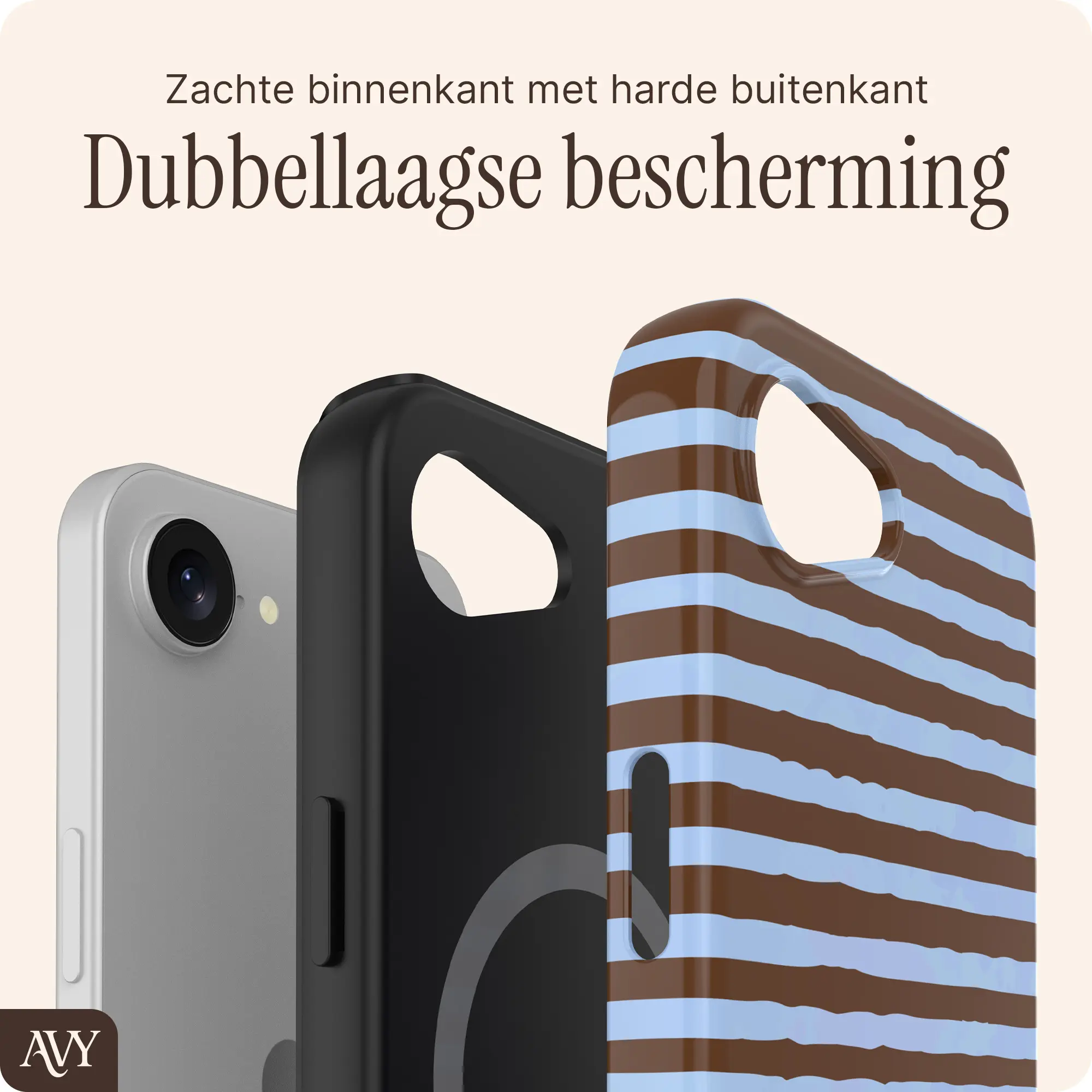 AVY Apple iPhone 17e / 16e Hoesje MagSafe Back Cover Ocean Latte afbeelding 6