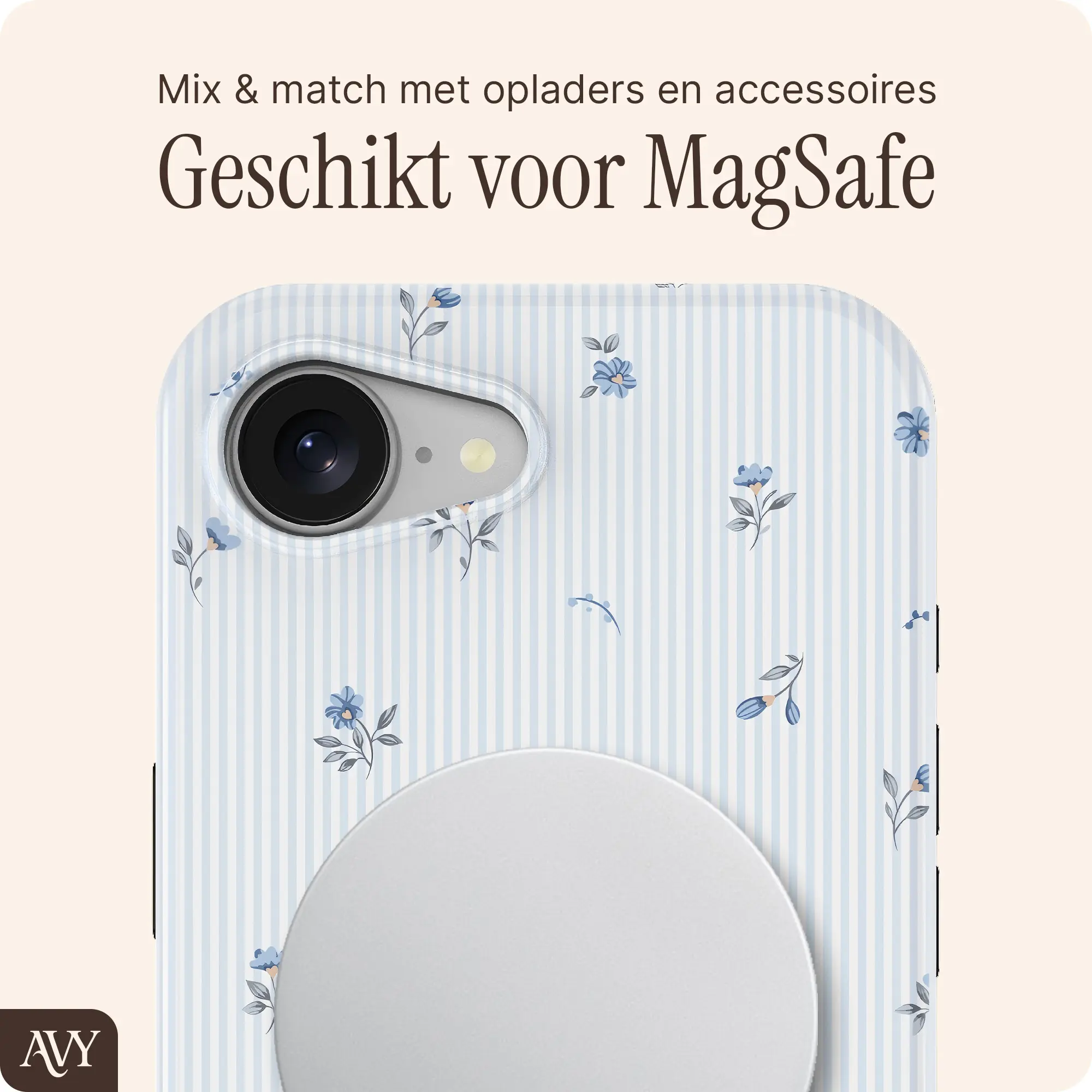 AVY Apple iPhone 17e / 16e Hoesje MagSafe Back Cover Sky Blossom afbeelding 7