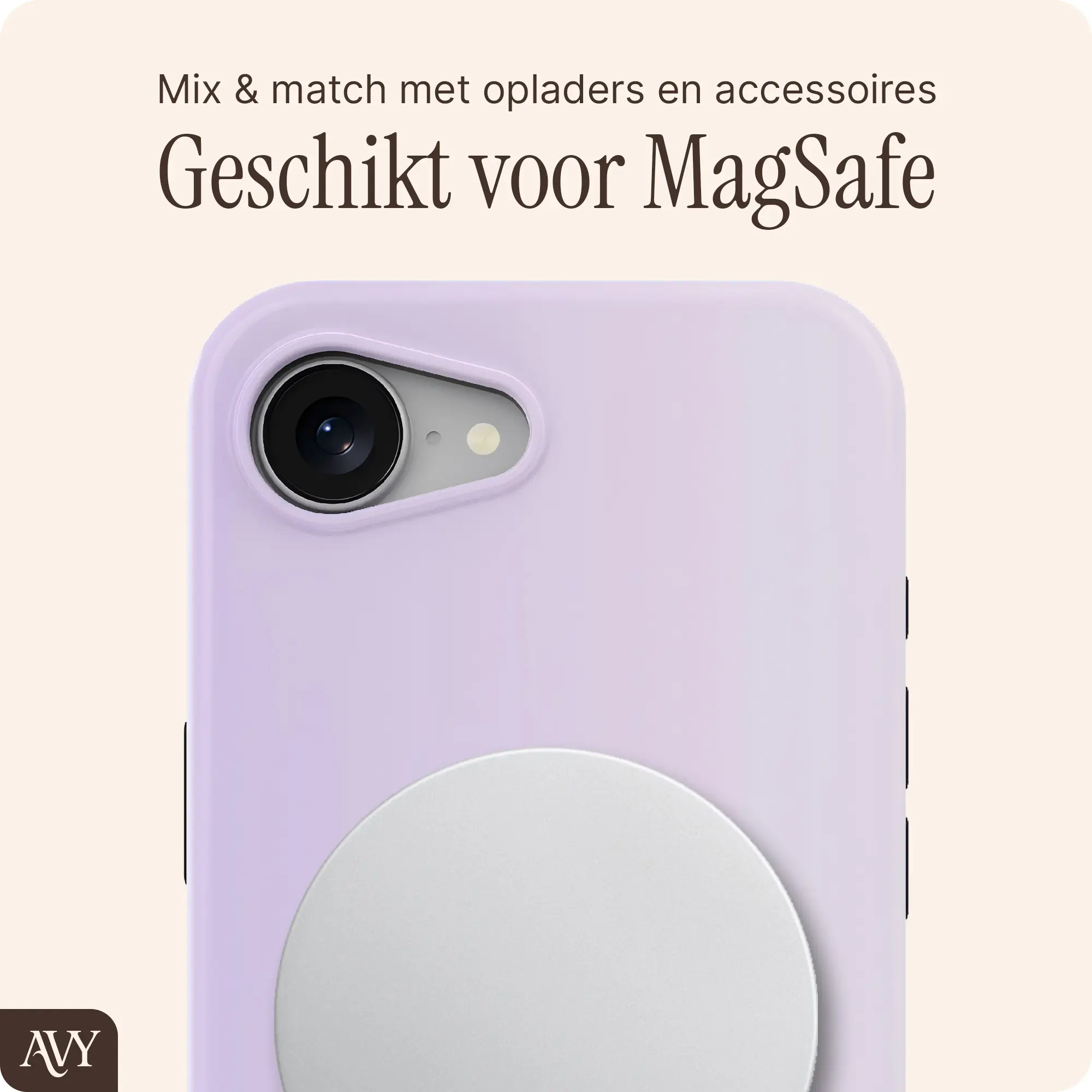 AVY Apple iPhone 17e / 16e Hoesje MagSafe Back Cover Lavender Glow afbeelding 7