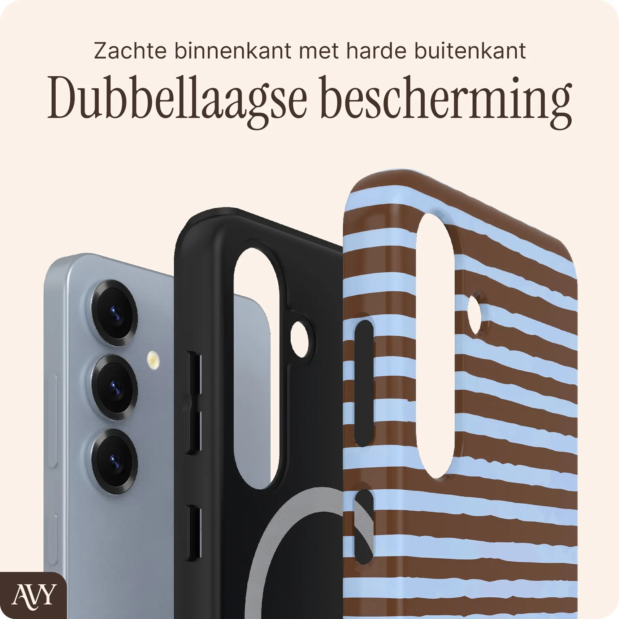 AVY Samsung Galaxy S25 Hoesje MagSafe Back Cover Ocean Latte afbeelding 5