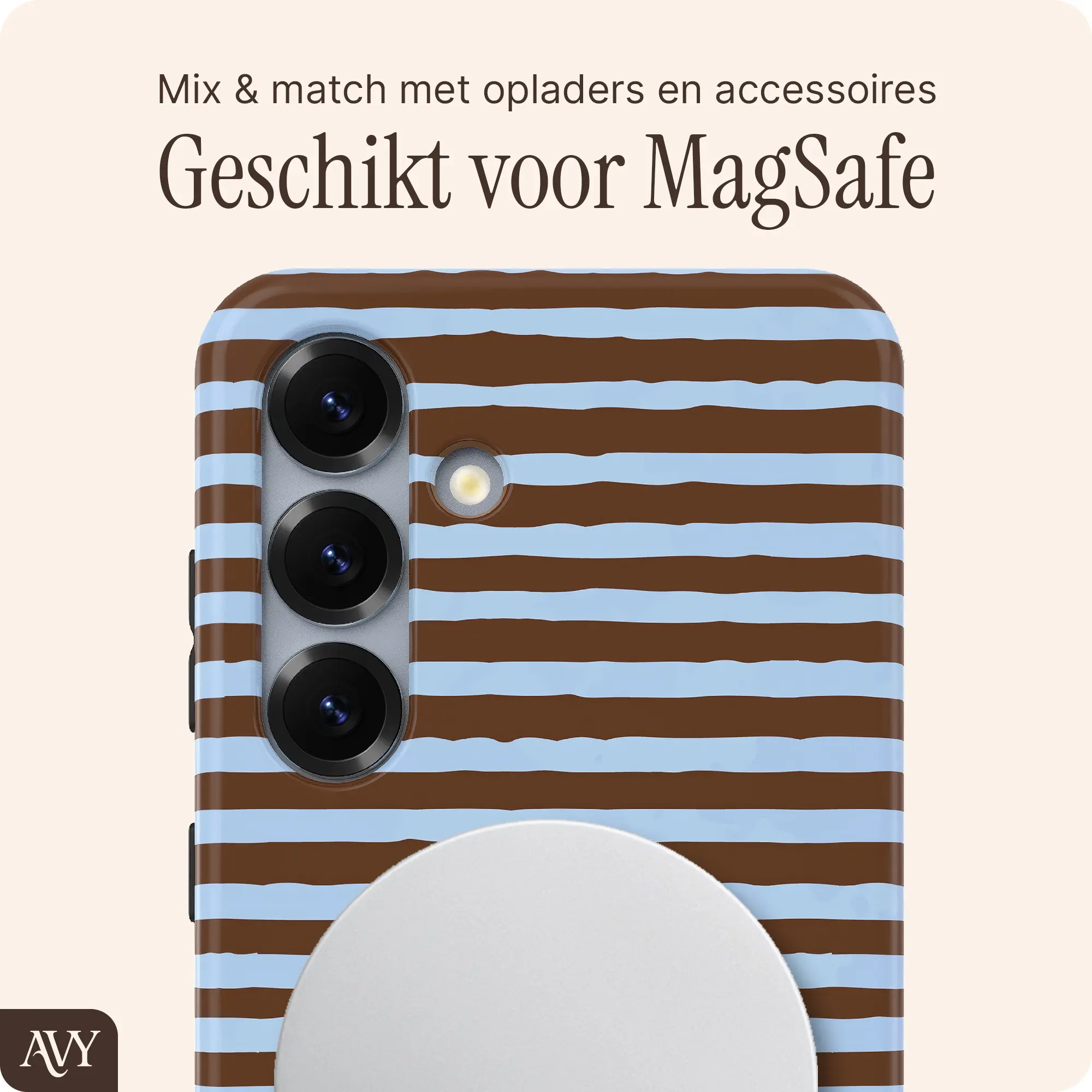 AVY Samsung Galaxy S25 Hoesje MagSafe Back Cover Ocean Latte afbeelding 6