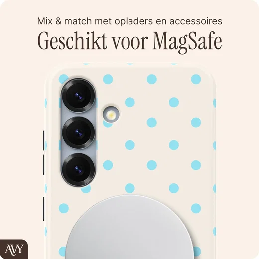 AVY Samsung Galaxy S25 Hoesje MagSafe Back Cover Riviera Dots afbeelding 6