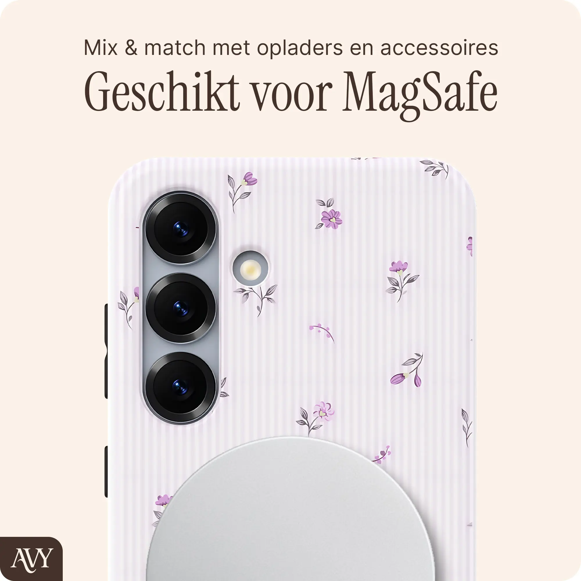 AVY Samsung Galaxy S25 Hoesje MagSafe Back Cover Lila Dream afbeelding 6