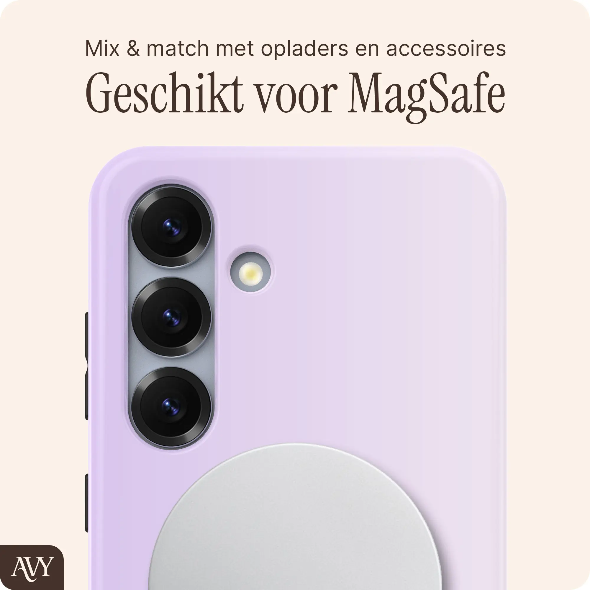 AVY Samsung Galaxy S25 Hoesje MagSafe Back Cover Lavender Glow afbeelding 6