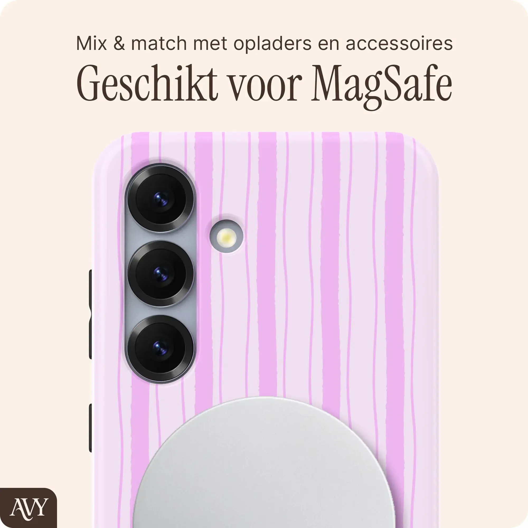 AVY Samsung Galaxy S25 Plus Hoesje MagSafe Back Cover Pink Horizon afbeelding 6