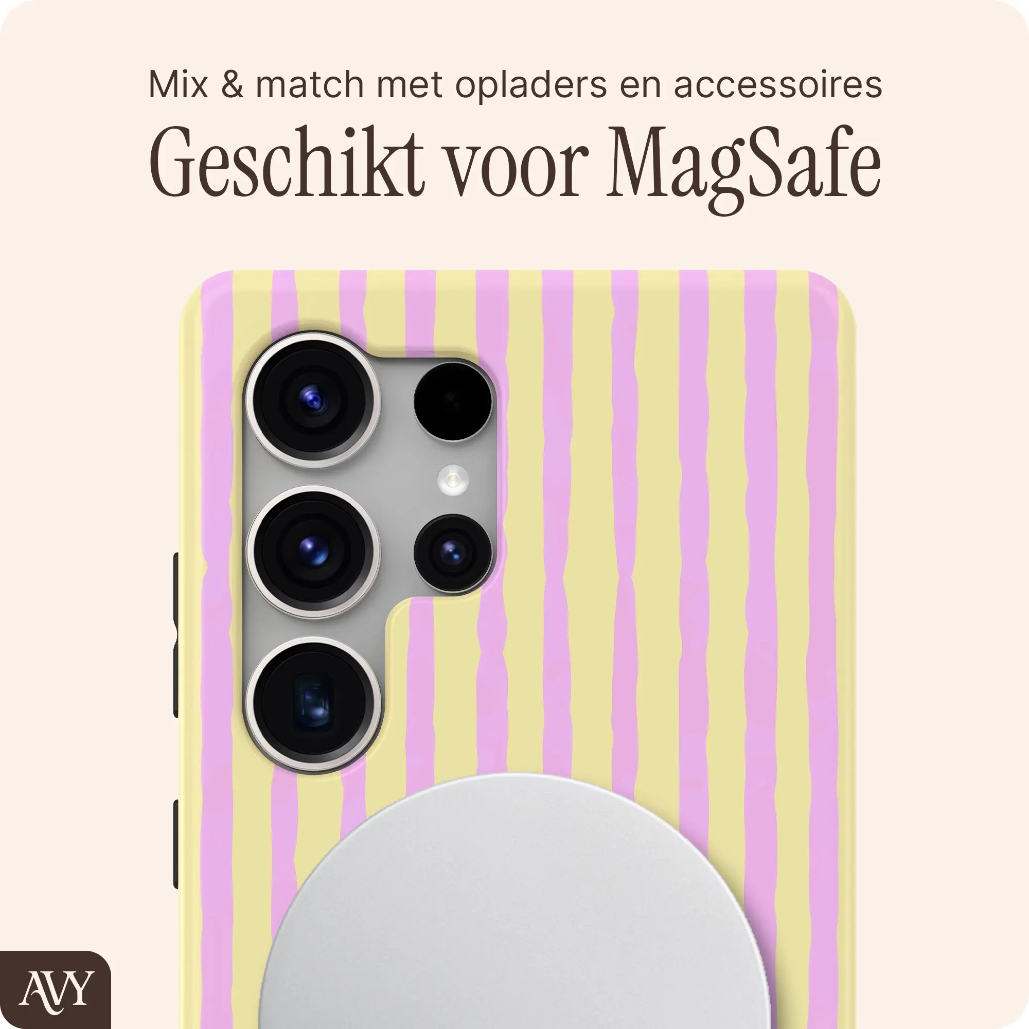 AVY Samsung Galaxy S25 Ultra Hoesje MagSafe Back Cover Pink Lemonade afbeelding 6