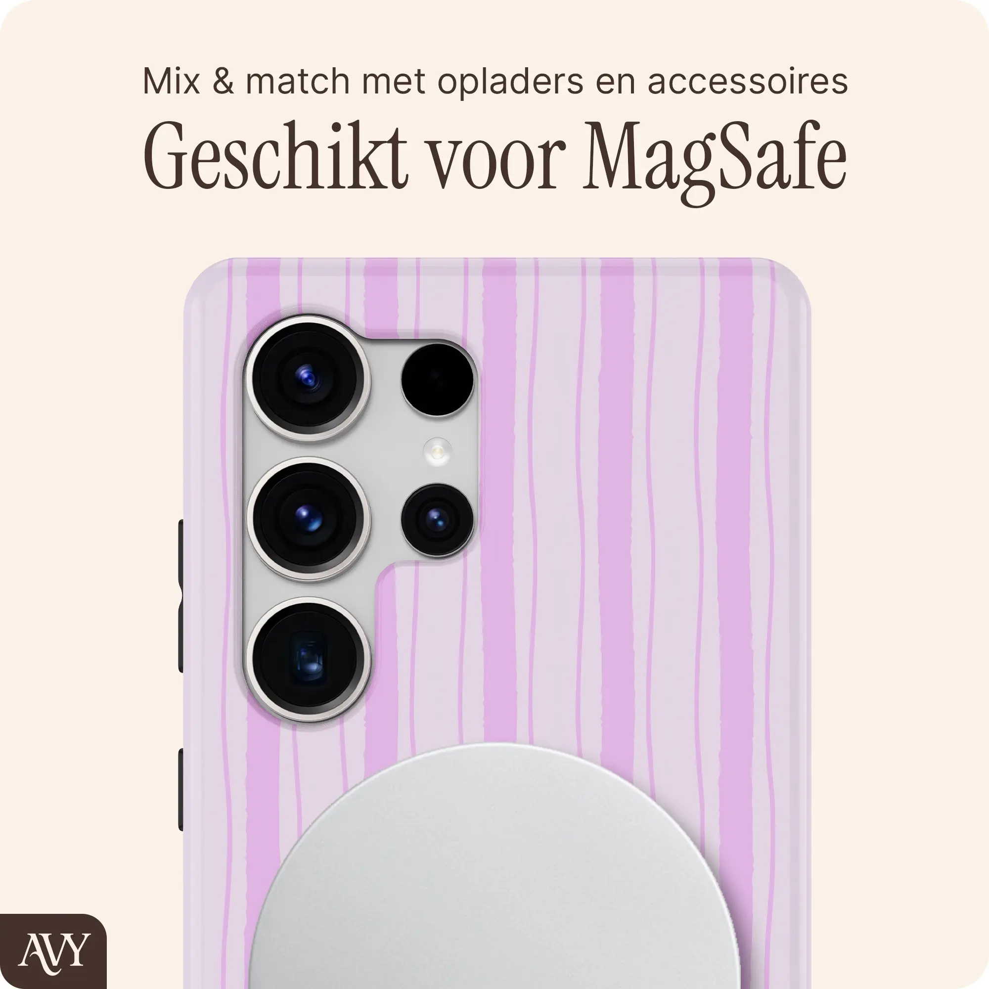 AVY Samsung Galaxy S25 Ultra Hoesje MagSafe Back Cover Pink Horizon afbeelding 6