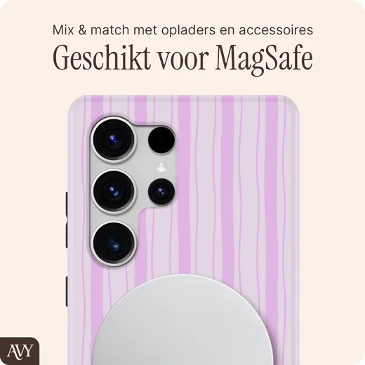 AVY Samsung Galaxy S25 Ultra Hoesje MagSafe Back Cover Pink Horizon afbeelding 6