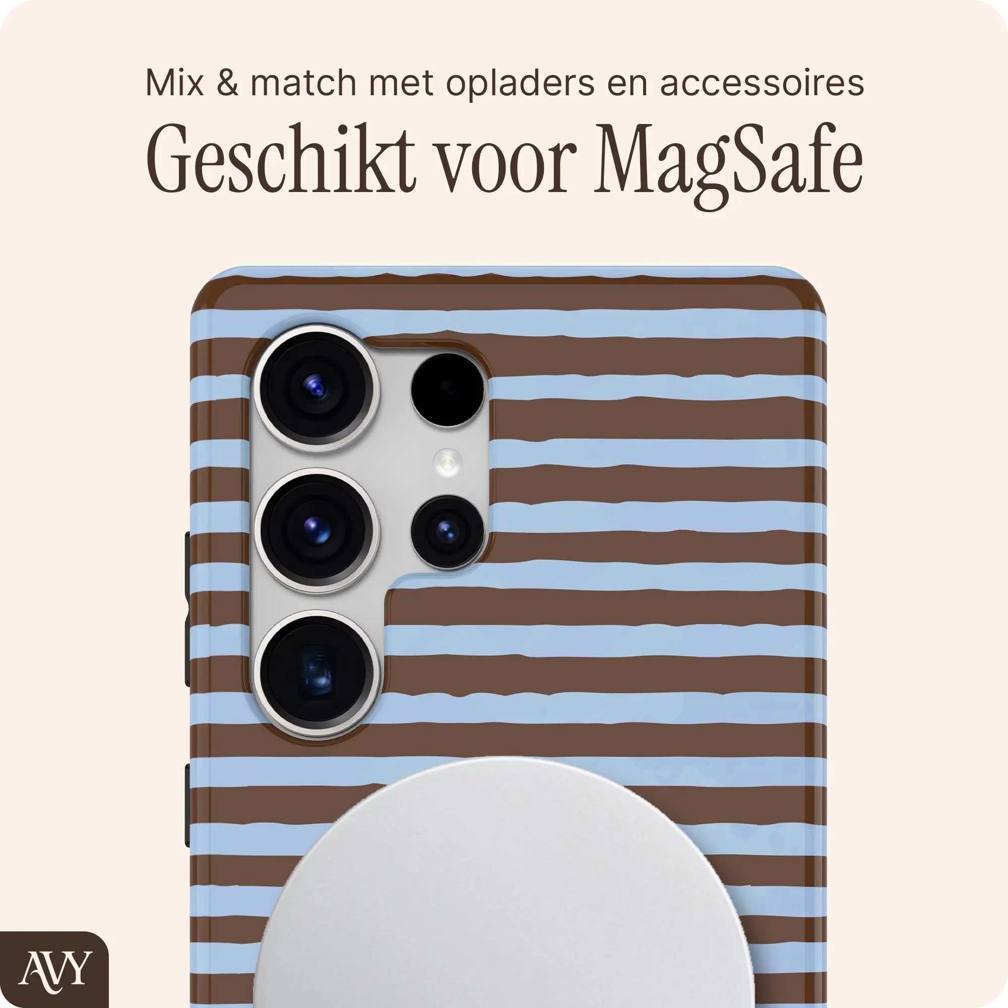 AVY Samsung Galaxy S25 Ultra Hoesje MagSafe Back Cover Ocean Latte afbeelding 6