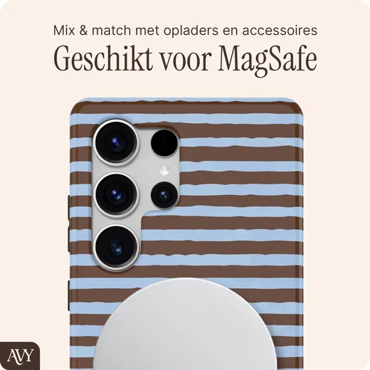 AVY Samsung Galaxy S25 Ultra Hoesje MagSafe Back Cover Ocean Latte afbeelding 6