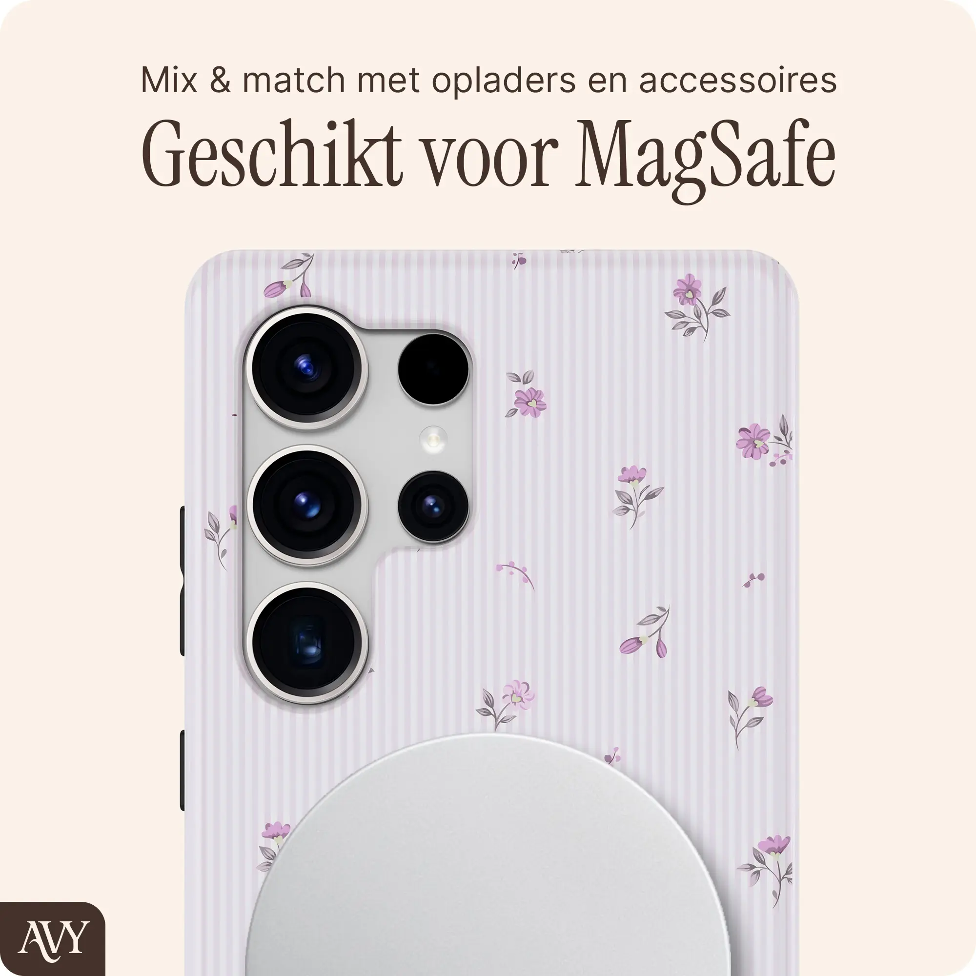AVY Samsung Galaxy S25 Ultra Hoesje MagSafe Back Cover Lila Dream afbeelding 6
