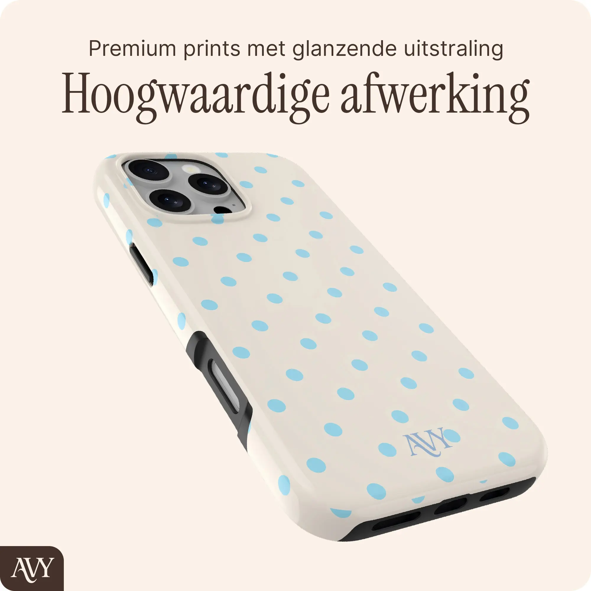 AVY Apple iPhone 16 Pro Hoesje MagSafe Back Cover Riviera Dots afbeelding 9