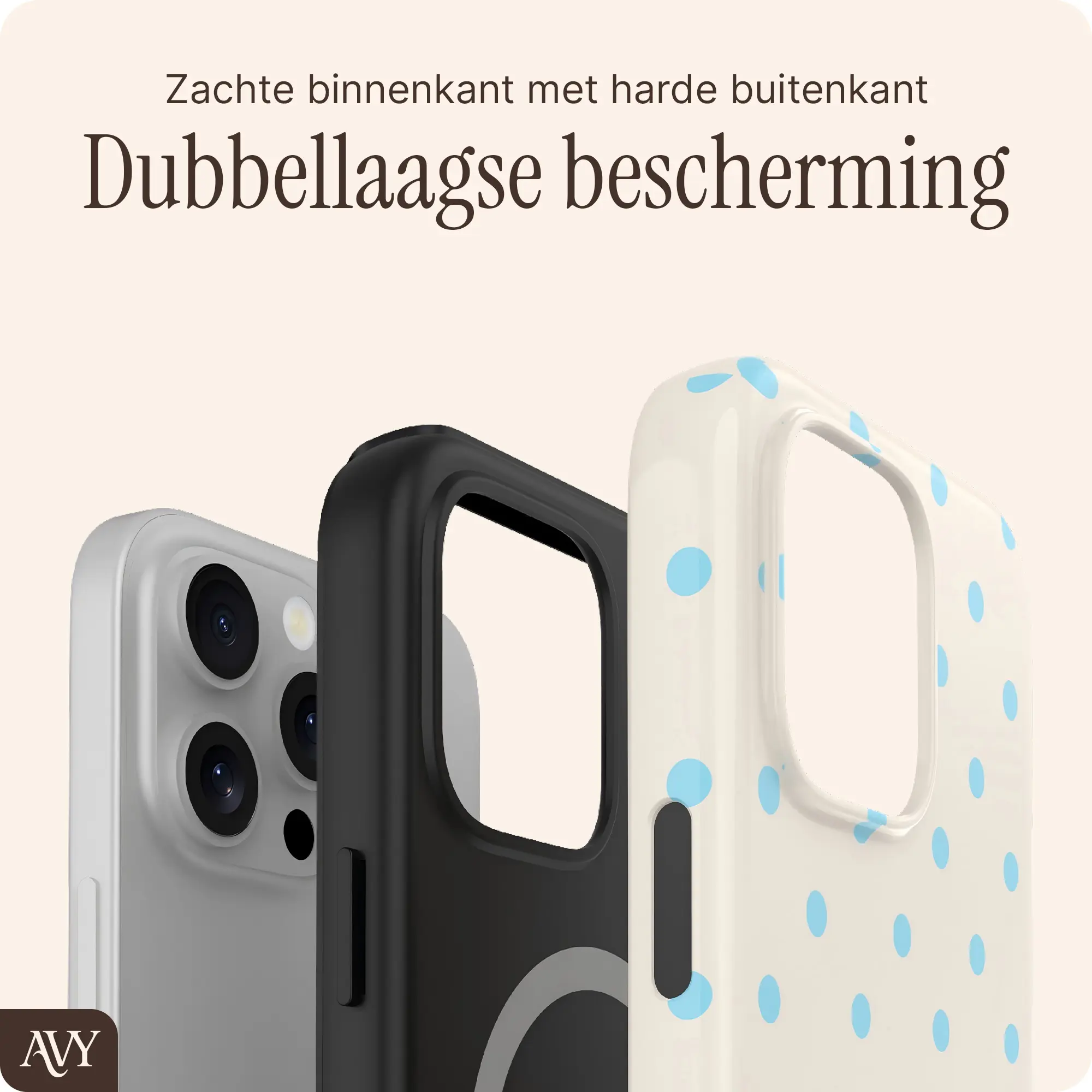 AVY Apple iPhone 16 Pro Hoesje MagSafe Back Cover Riviera Dots afbeelding 6