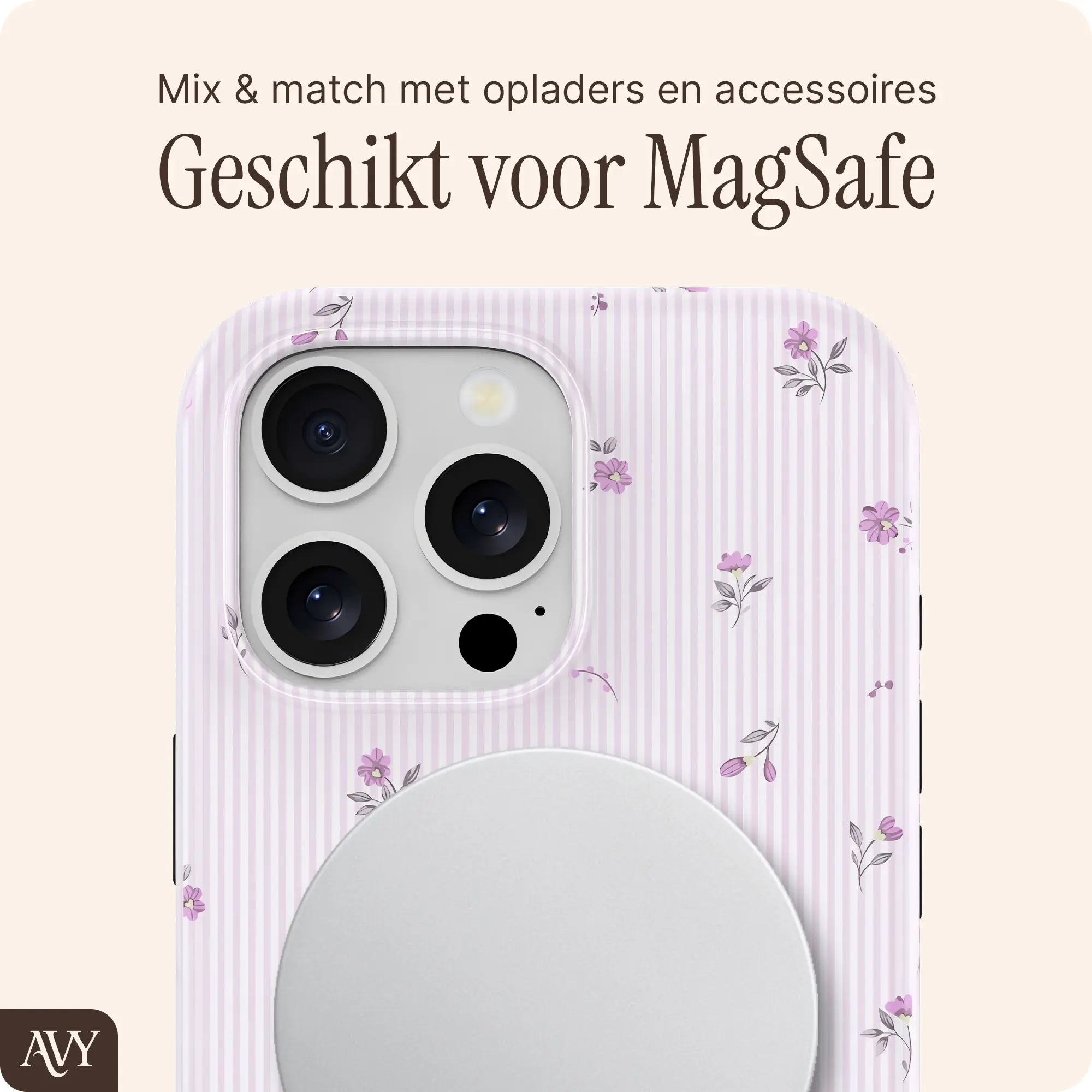 AVY Apple iPhone 16 Pro Hoesje MagSafe Back Cover Lila Dream afbeelding 6