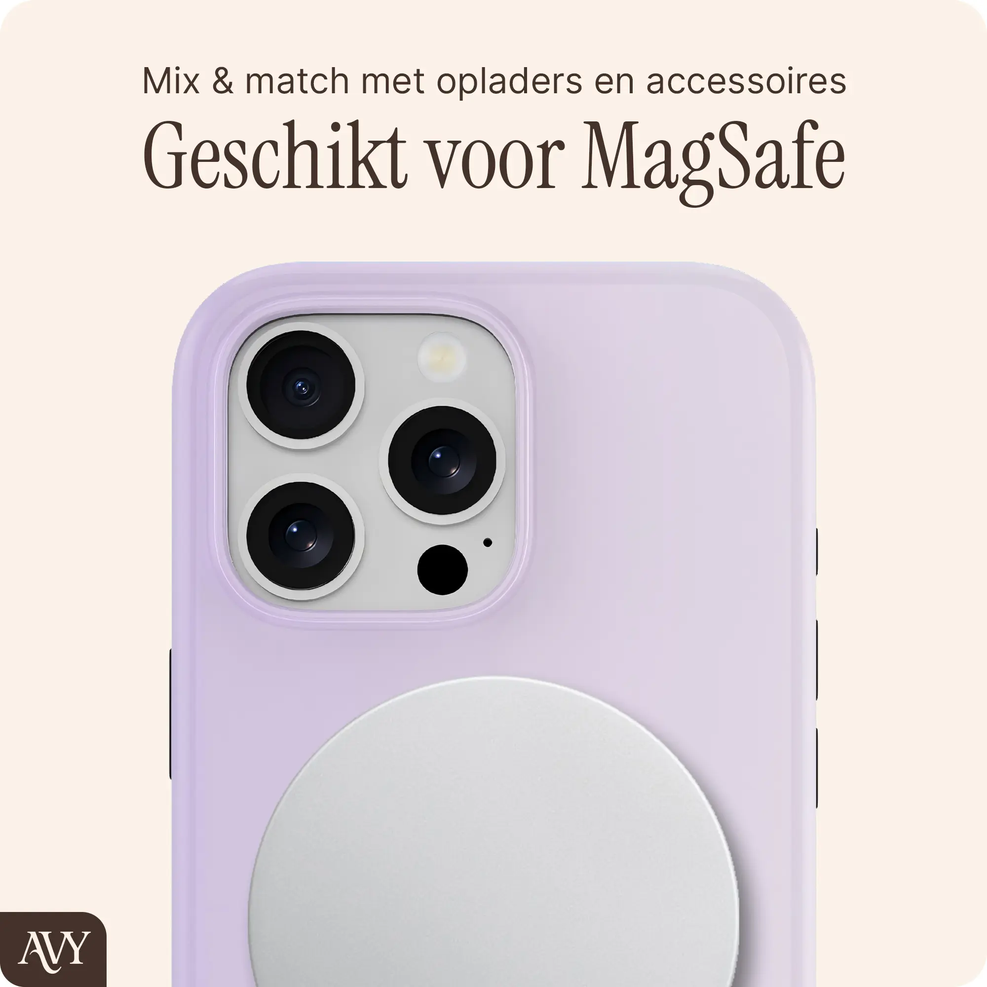 AVY Apple iPhone 16 Pro Hoesje MagSafe Back Cover Lavender Glow afbeelding 7