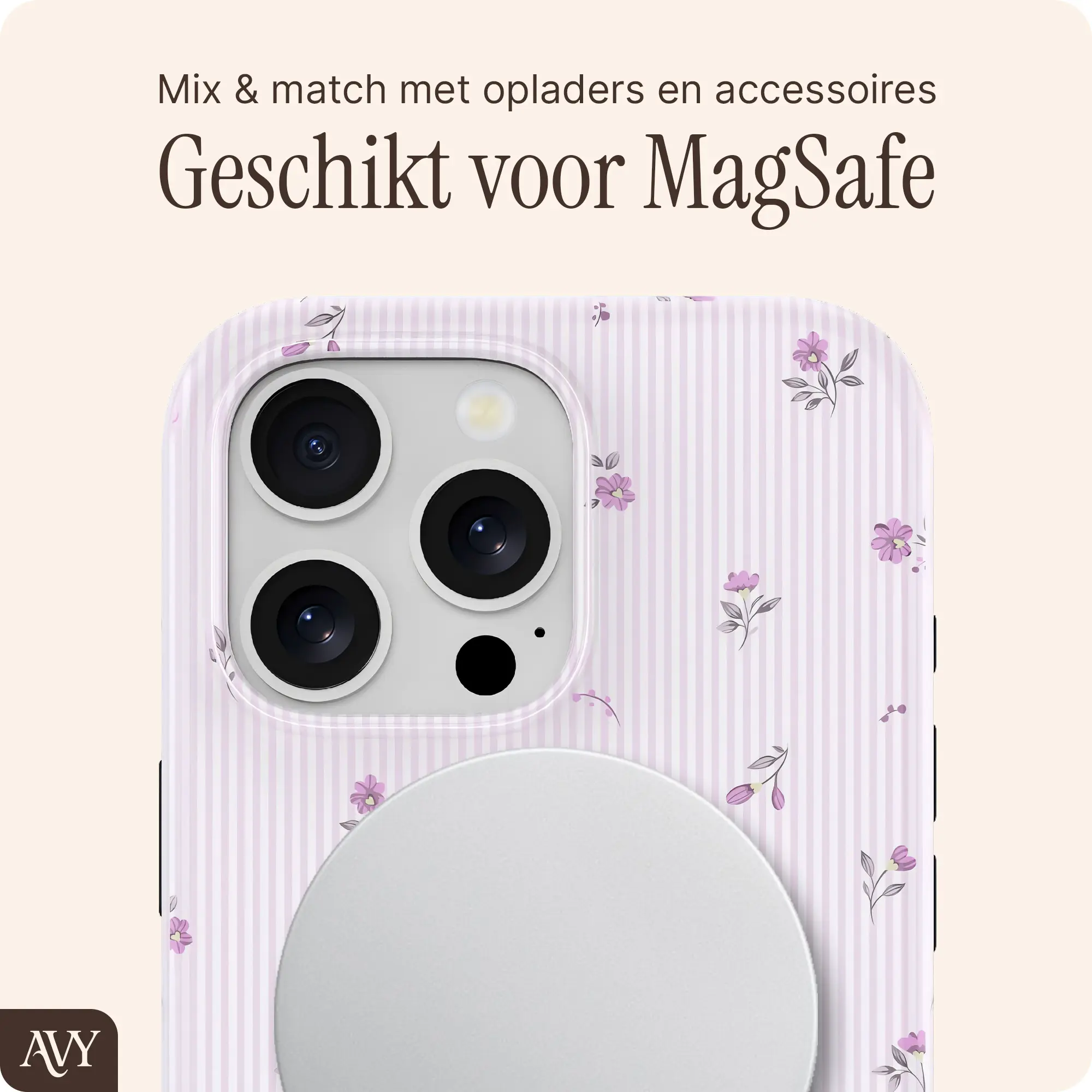 AVY Apple iPhone 16 Pro Max Hoesje MagSafe Back Cover Lila Dream afbeelding 7